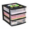 Clear Desktop 3 Drawer With Storage Tray - Black