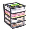 Clear Desktop 4 Drawer With Storage Tray - Black