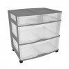 Clear Floor 4 Drawer Storage With Top Tray & Wheels - Grey