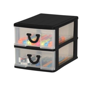 Clear Nic Nack 2 Drawer - Black