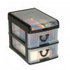 Clear Nic Nack 2 Drawer With Hinged Lid - Black