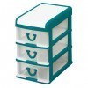Clear Nic Nack 3 Drawer With Hinged Lid - Green