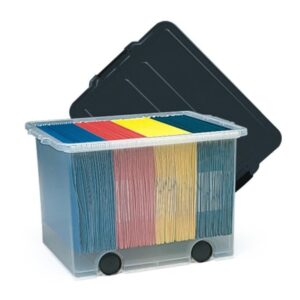 Single FIle Caddy With Files & Lid Clear