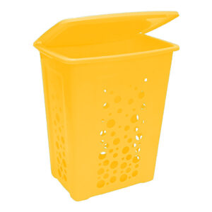 Tall Laundry Hamper Lid Yellow Suds