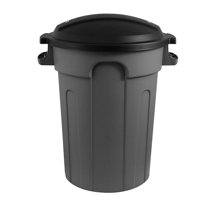 Pick QTY Large Black Waste Rubbish Kitchen Garden Plastic Bin With Lid 80 litre 
